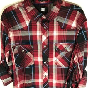NWT Rock&Republic men’s red flannel pattern